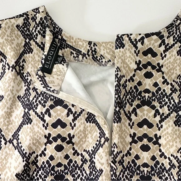 Eloquii Scuba Snake Print Bell Sleeve Cocktail Dress Size 22